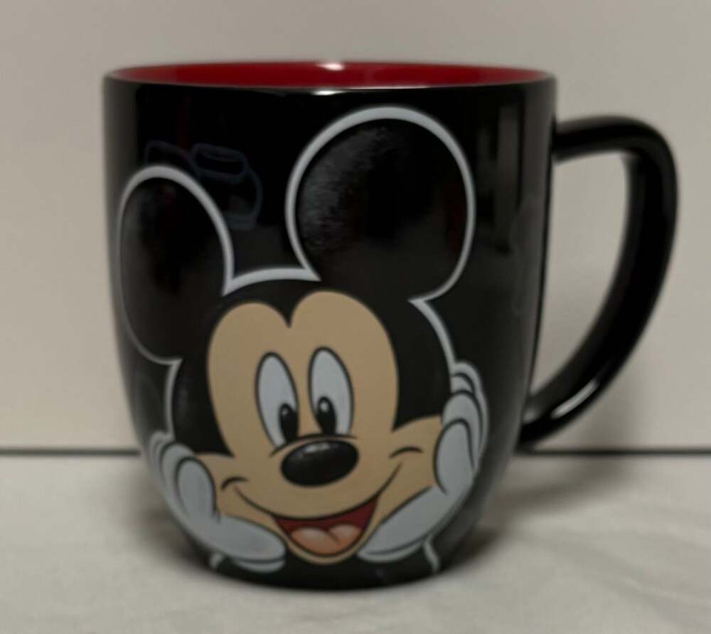 Disney Parks Mickey Mouse Portrait Black and Red Ceramic Coffee Mug